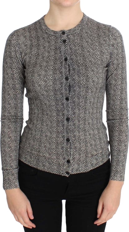 Dolce & Gabbana Dolce & Gabbana Black White Wool Top Cardigan Sweater
