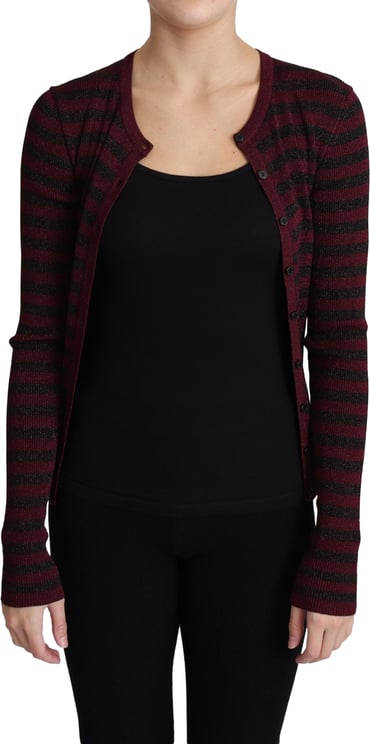 Dolce & Gabbana Dolce & Gabbana Black Red Striped Viscose Cardigan Sweater