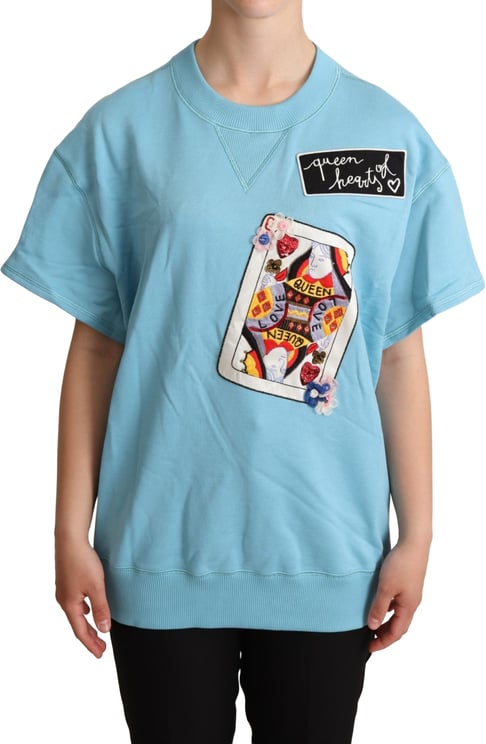 Dolce & Gabbana Dolce & Gabbana BLue Queen Of Hearts Card Sweater T-shirt