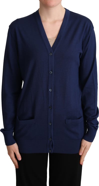 Dolce & Gabbana Dolce & Gabbana Blue Virgin Wool Button Down Cardigan Sweater