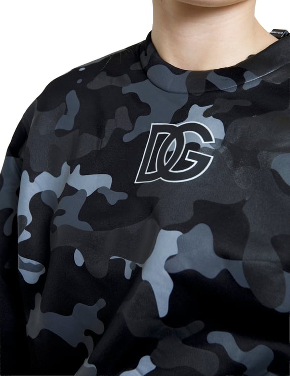 Dolce & Gabbana Dolce & Gabbana Black Camouflage Round Neck Sweatshirt Sweater