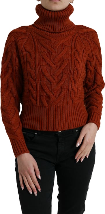 Dolce & Gabbana Dolce & Gabbana Brown Wool Knit Turtleneck Pullover Sweater