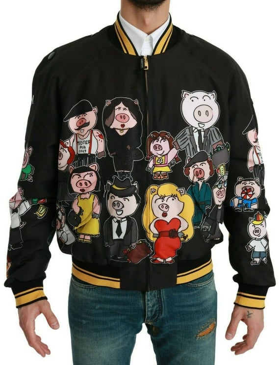Dolce & Gabbana Dolce & Gabbana Black YEAR OF THE PIG Bomber Jacket