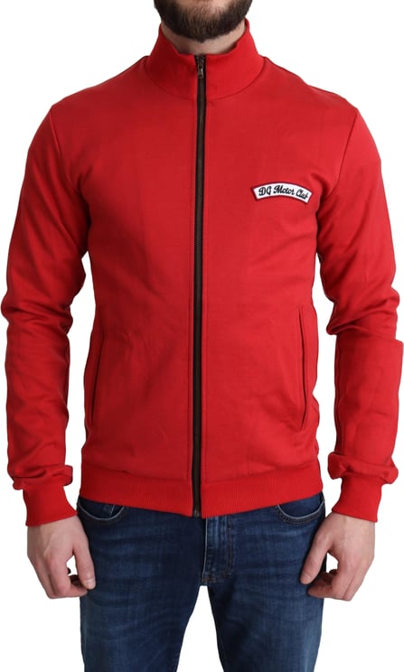 Dolce & Gabbana Dolce & Gabbana Red DG Motor Club Zippered Cardigan Sweater
