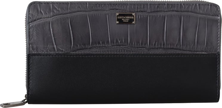 Dolce & Gabbana Dolce & Gabbana Black Zip Around Continental Clutch Leather Wallet
