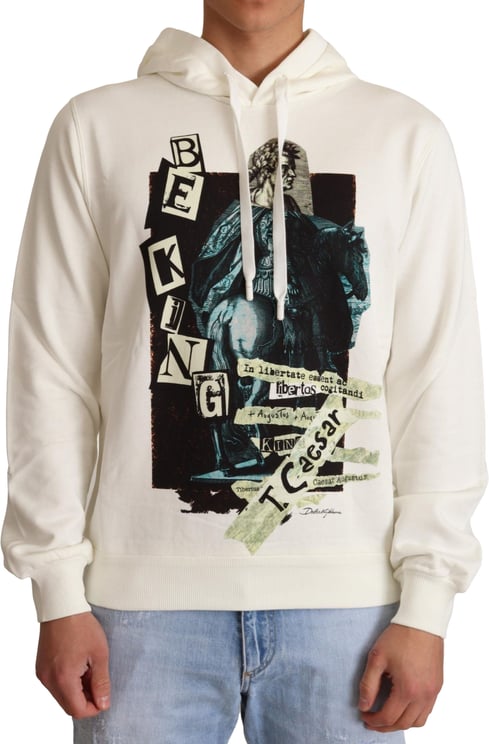 Dolce & Gabbana Dolce & Gabbana White King Ceasar Cotton Hooded Sweater