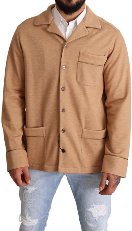 Dolce & Gabbana Dolce & Gabbana Brown Cotton Button Collared Coat Jacket