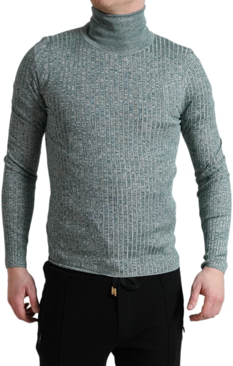 Dolce & Gabbana Dolce & Gabbana Green Polyester Turtleneck Pullover Sweater