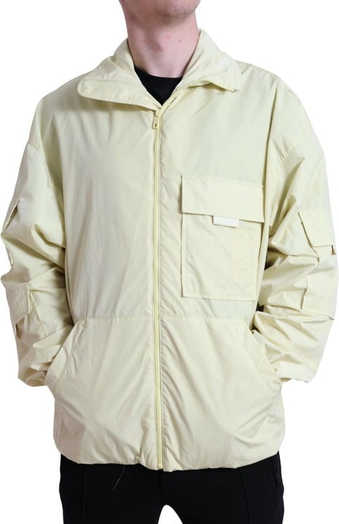 Dolce & Gabbana Dolce & Gabbana Yellow Nylon Collared Full Zip Parka Jacket