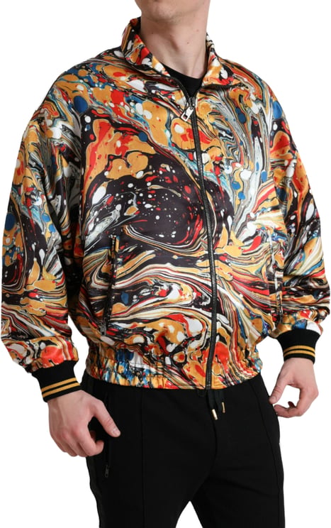 Dolce & Gabbana Dolce & Gabbana Multicolor Abstract Polyester Bomber Jacket