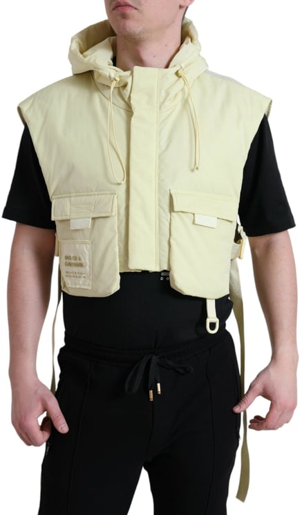 Dolce & Gabbana Dolce & Gabbana Yellow Nylon Hooded Sportswear Vest Jacket