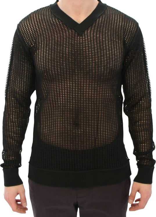 Dolce & Gabbana Dolce & Gabbana Dark Green Runway Netz Pullover Netted Sweater
