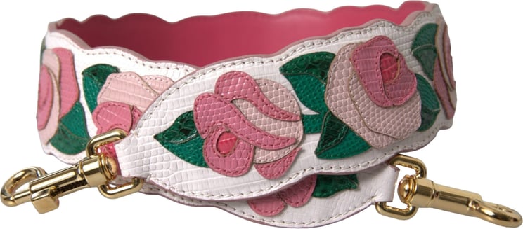 Dolce & Gabbana Dolce & Gabbana White Floral Leather Accessory Shoulder Strap
