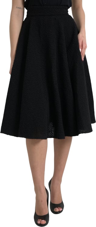 Dolce & Gabbana Dolce & Gabbana Black High Waist A-line Knee Length Skirt
