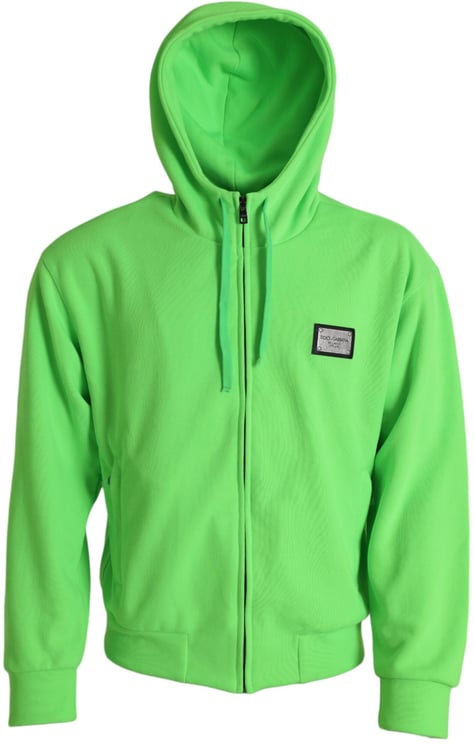 Dolce & Gabbana Dolce & Gabbana Neon Green Hooded Full Zip Top Sweater