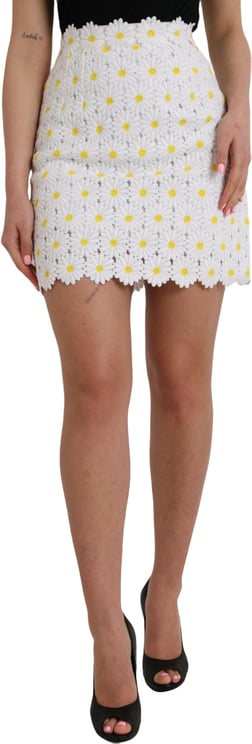 Dolce & Gabbana Dolce & Gabbana White Floral A-line Mini Skirt