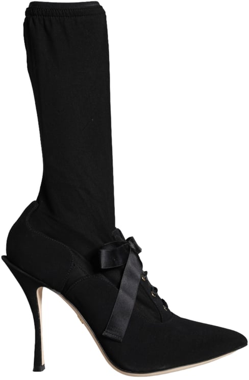 Dolce & Gabbana Dolce & Gabbana Black Stiletto Heels Mid Calf Boots Shoes