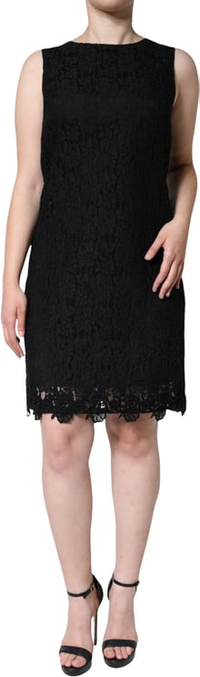 Dolce & Gabbana Dolce & Gabbana Black Floral Lace Sheath Sleeveless Mini Dress