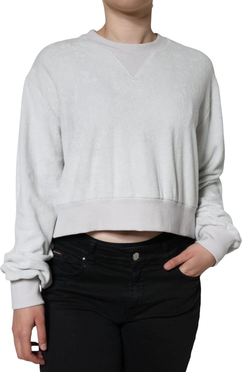 Dolce & Gabbana Dolce & Gabbana White Nylon Stretch Crew Neck Pullover Sweater