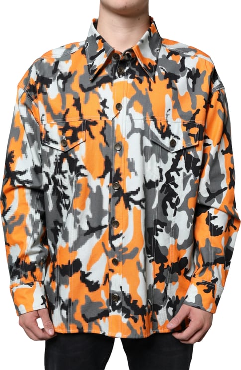 Dolce & Gabbana Dolce & Gabbana Multicolor Camouflage Cotton Denim Collared Jacket