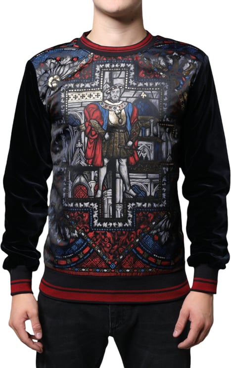 Dolce & Gabbana Dolce & Gabbana Multicolor Jacquard Crew Neck Sweatshirt Sweater