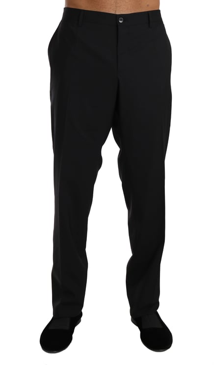 Dolce & Gabbana Dolce & Gabbana Black Wool Stretch Formal Trousers
