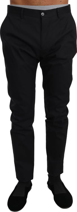 Dolce & Gabbana Dolce & Gabbana Black Cotton Stretch Formal Trousers Pants
