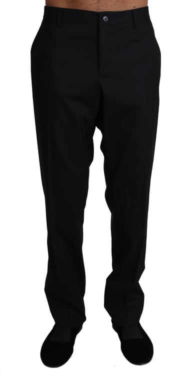 Dolce & Gabbana Dolce & Gabbana Black Wool Stretch Dress Trousers Pants
