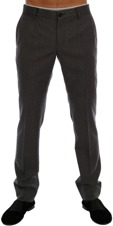 Dolce & Gabbana Dolce & Gabbana Gray Wool Striped Formal Pants