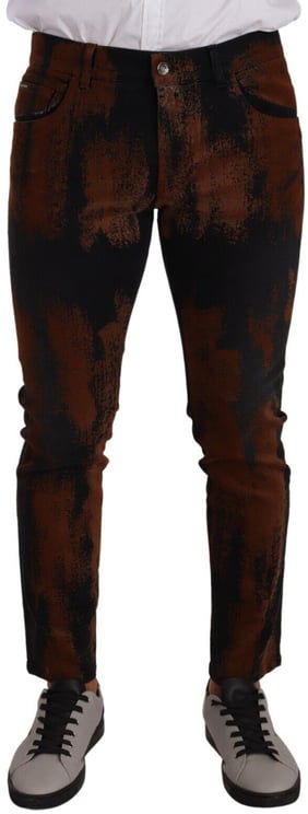Dolce & Gabbana Dolce & Gabbana Black Brown Tie Dye Cotton Skinny Denim Jeans