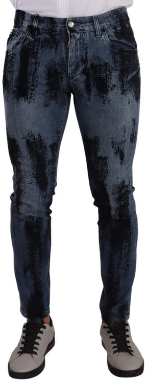 Dolce & Gabbana Dolce & Gabbana Blue Black Cotton Skinny Denim Jeans