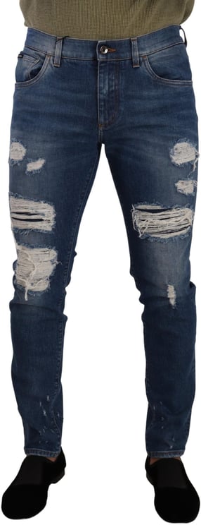 Dolce & Gabbana Dolce & Gabbana Blue Wash Cotton Stretch Slim Fit Denim Jeans