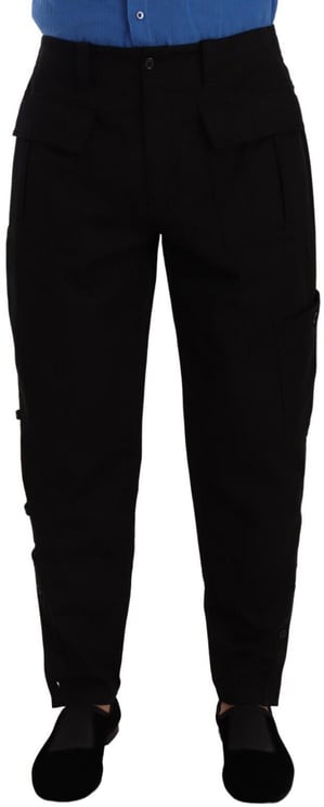 Dolce & Gabbana Dolce & Gabbana Black Cotton Stretch Tapered Cargo Pants