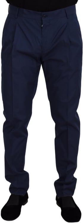 Dolce & Gabbana Dolce & Gabbana Blue Cotton Silk Trousers Chinos Pants