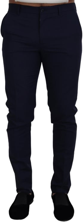 Dolce & Gabbana Dolce & Gabbana Blue Linen Cotton Slim Trousers Chinos Pants