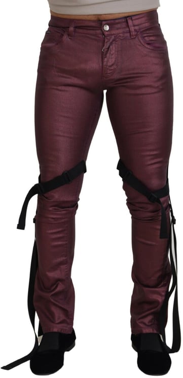 Dolce & Gabbana Dolce & Gabbana Magenta Cotton Men Casual Harness Denim Jeans