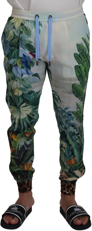 Dolce & Gabbana Dolce & Gabbana White Floral Printed Men Jogger Pants