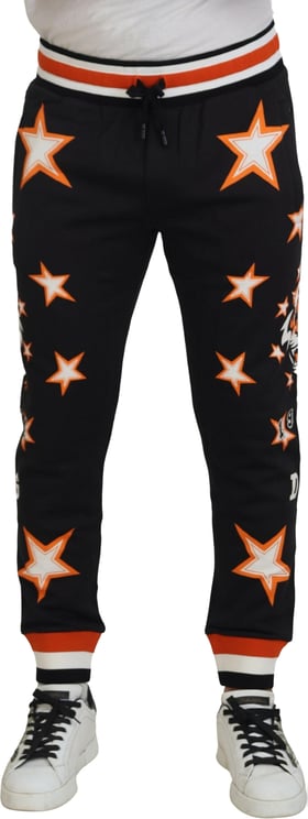 Dolce & Gabbana Dolce & Gabbana Black Orange Star Trousers Sport Pants