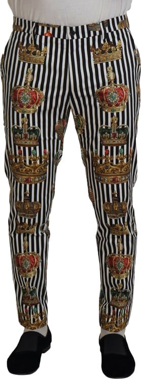 Dolce & Gabbana Dolce & Gabbana White Cotton Stretch Crown Trouser Pants
