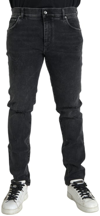 Dolce & Gabbana Dolce & Gabbana Gray Cotton Stretch Skinny Denim Logo Jeans