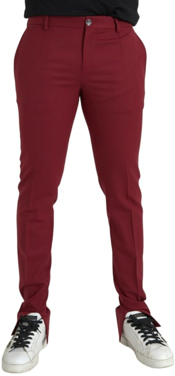 Dolce & Gabbana Dolce & Gabbana Red Wool Men Slim Fit Dress Pants