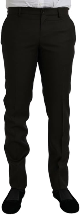 Dolce & Gabbana Dolce & Gabbana Dark Brown Wool Slim Fit Formal Pants