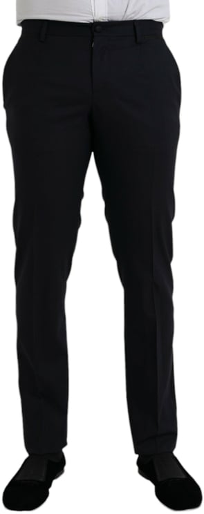 Dolce & Gabbana Dolce & Gabbana Dark Blue Wool Slim Fit Formal Pants