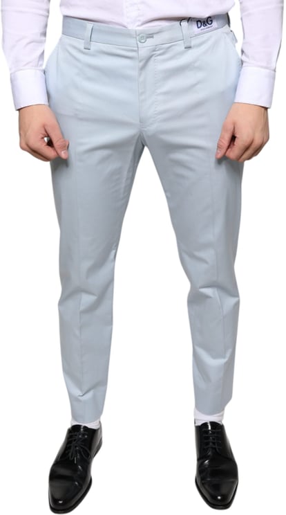 Dolce & Gabbana Dolce & Gabbana Light Blue Cotton Dress Pants