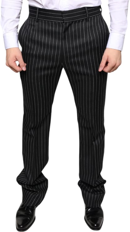 Dolce & Gabbana Dolce & Gabbana Black Stripes Skinny Men Dress Pants