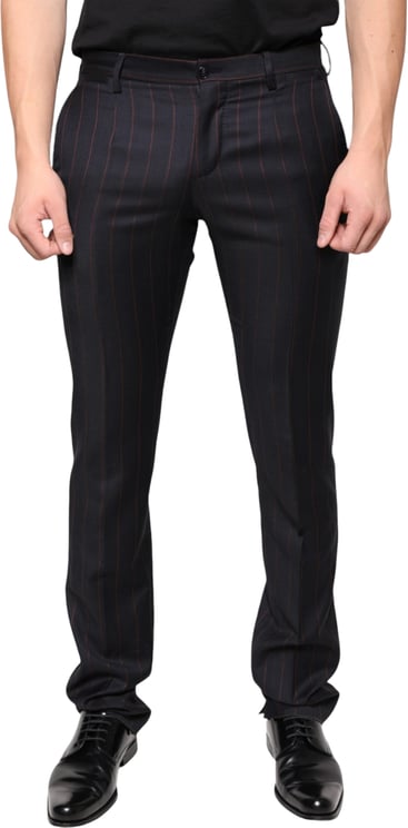 Dolce & Gabbana Dolce & Gabbana Black Stripes Skinny Men Dress Pants