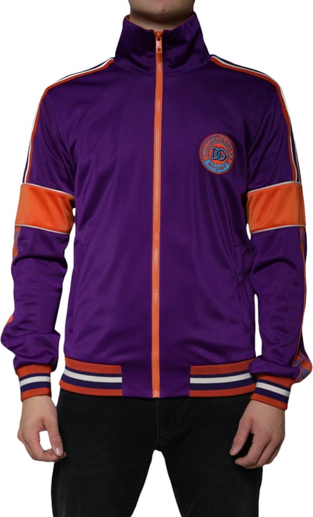 Dolce & Gabbana Dolce & Gabbana Purple Polyester Full Zip Long Sleeve Sweater
