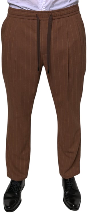 Dolce & Gabbana Dolce & Gabbana Brown Stripes Skinny Men Dress Pants