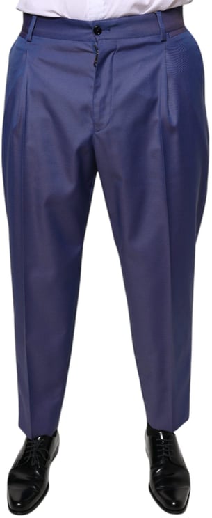 Dolce & Gabbana Dolce & Gabbana Blue Wool Tapered Formal Dress Pants