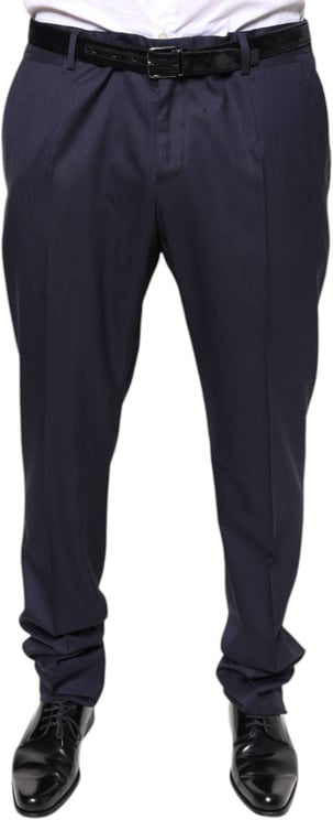 Dolce & Gabbana Dolce & Gabbana Blue Wool Skinny Formal Dress Pants